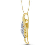 10K Yellow Gold 0.75 CTW Baguette Round Diamond Pendant