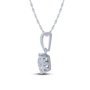14K WHITE GOLD 0.20 CTW Diamond HALO CIRCLE Pendant