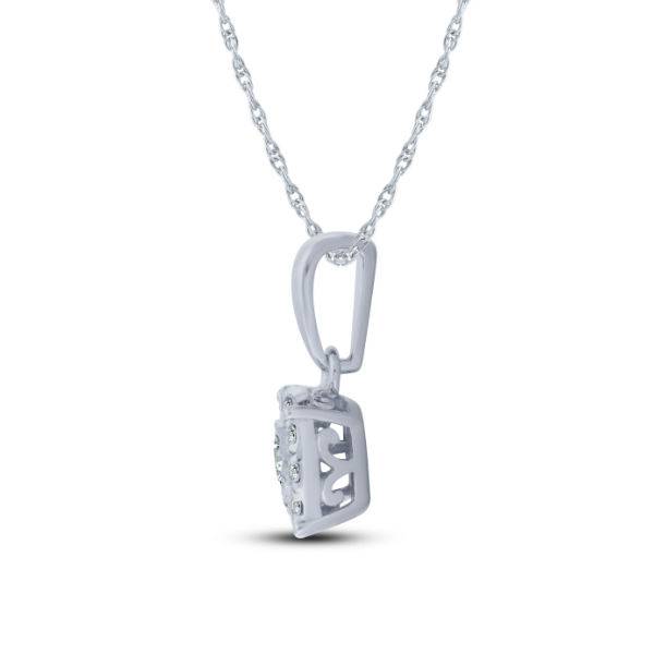 14K WHITE GOLD 0.20 CTW Diamond HALO CIRCLE Pendant
