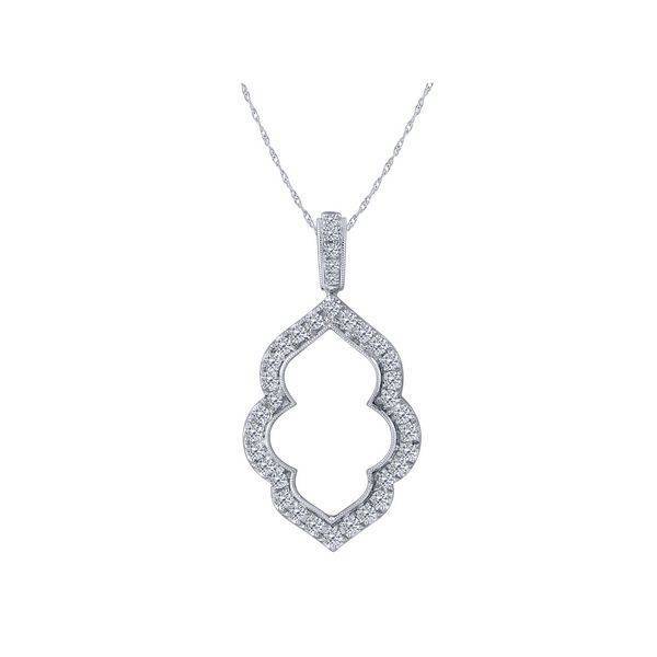 14K WHITE GOLD 0.75 CTWDiamond Geometrical Pendant