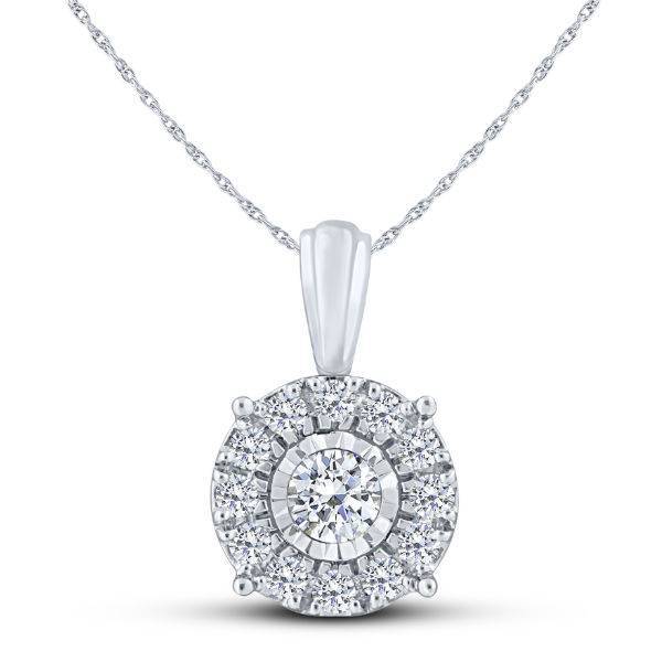 10K WHITE GOLD 0.12 CTW Diamond PENDANT