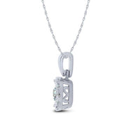10K WHITE GOLD 0.25 CTW Diamond CIRCLE ILLUSION PENDANT