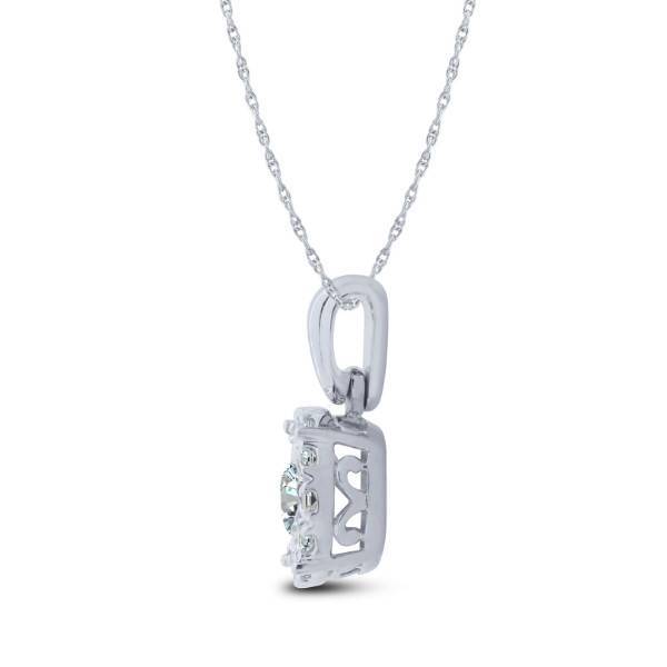 10K WHITE GOLD 0.25 CTW Diamond CIRCLE ILLUSION PENDANT