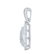 10K White Gold 0.75 CTW Halo PEAR Pendant