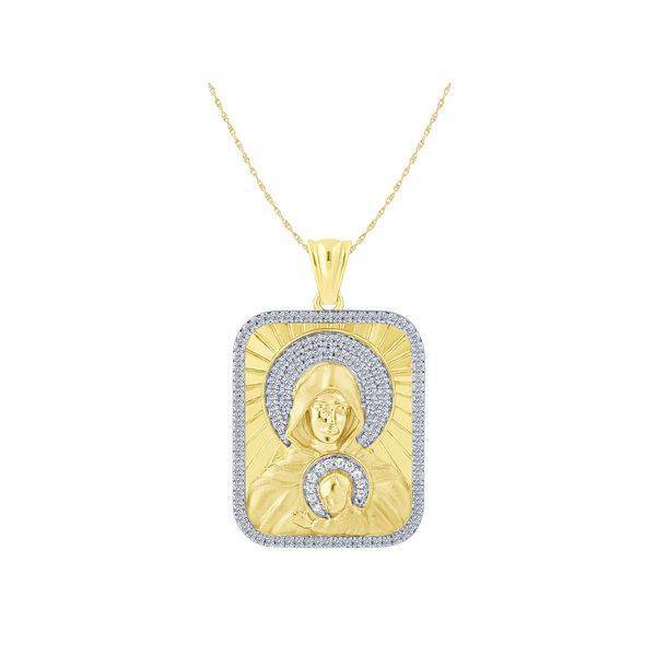 14K Two Tone 0.50 CTW Religious Pendant