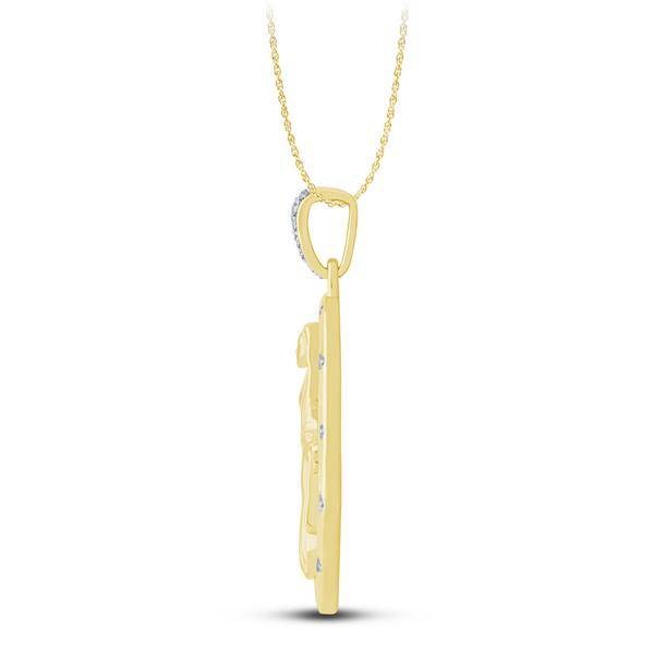 14K Two Tone 0.33 CTW Religious Pendant