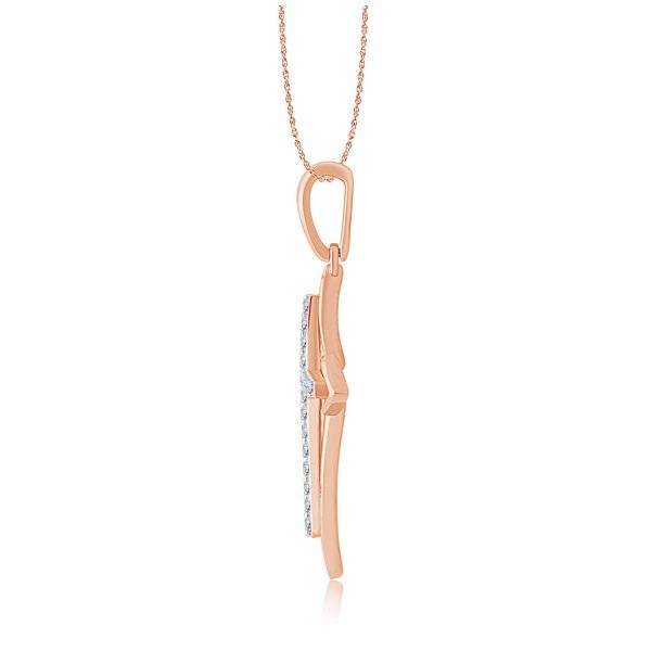 10K Rose Gold 0.16 CTW Diamond CROSS Pendant