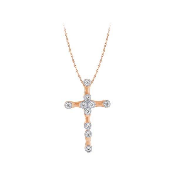 10K Rose Gold 0.25 CTW Diamond CROSS Pendant