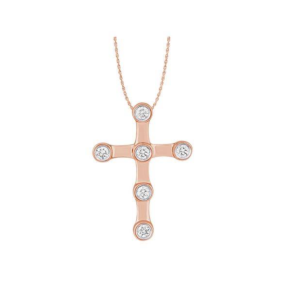 10K Rose Gold 0.20 CTW DIAMOND Cross Pendant