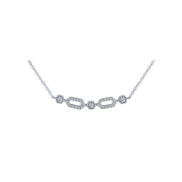10K WHITE GOLD 0.25 CTW Diamond Bar Pendant