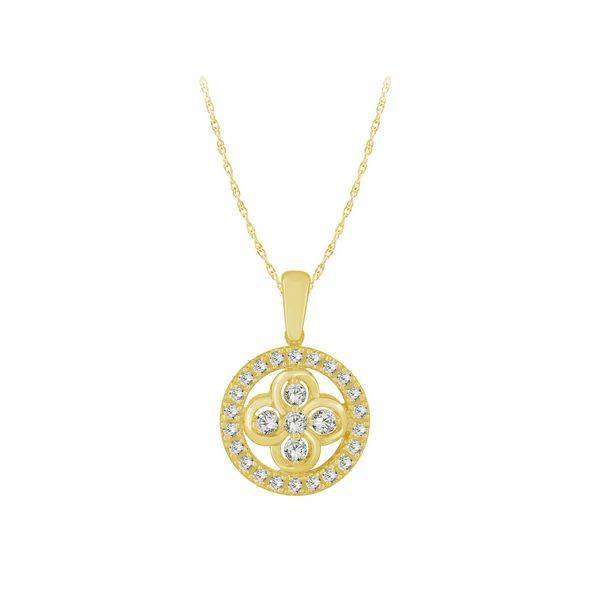 10K Yellow Gold 0.20 CTW Diamond Circle Pendant