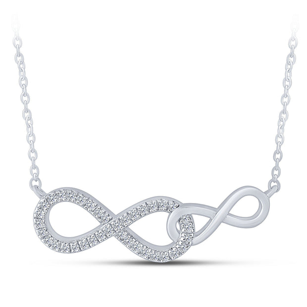 Silver 925 0.15 Ctw Infinity Pendant