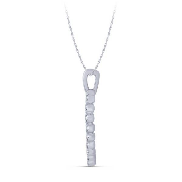 10K WHITE GOLD 0.50 CTW Diamond Heart Pendant