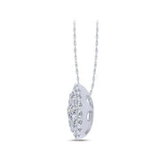 10K WHITE GOLD 0.98 CTW Diamond HALO Pendant