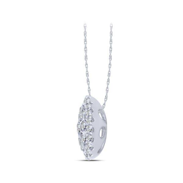 10K WHITE GOLD 0.98 CTW Diamond HALO Pendant