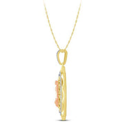 14K Two Tone 0.33 CTW Religious Pendant