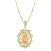 14K Two Tone 0.33 CTW Religious Pendant