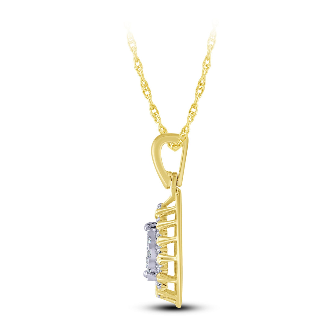 14K Yellow Gold 0.20 ctw Seagull Prong Pendant