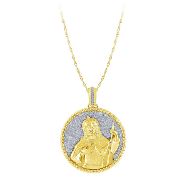 14K Yellow Gold 1.00 CtW Religious Pendant