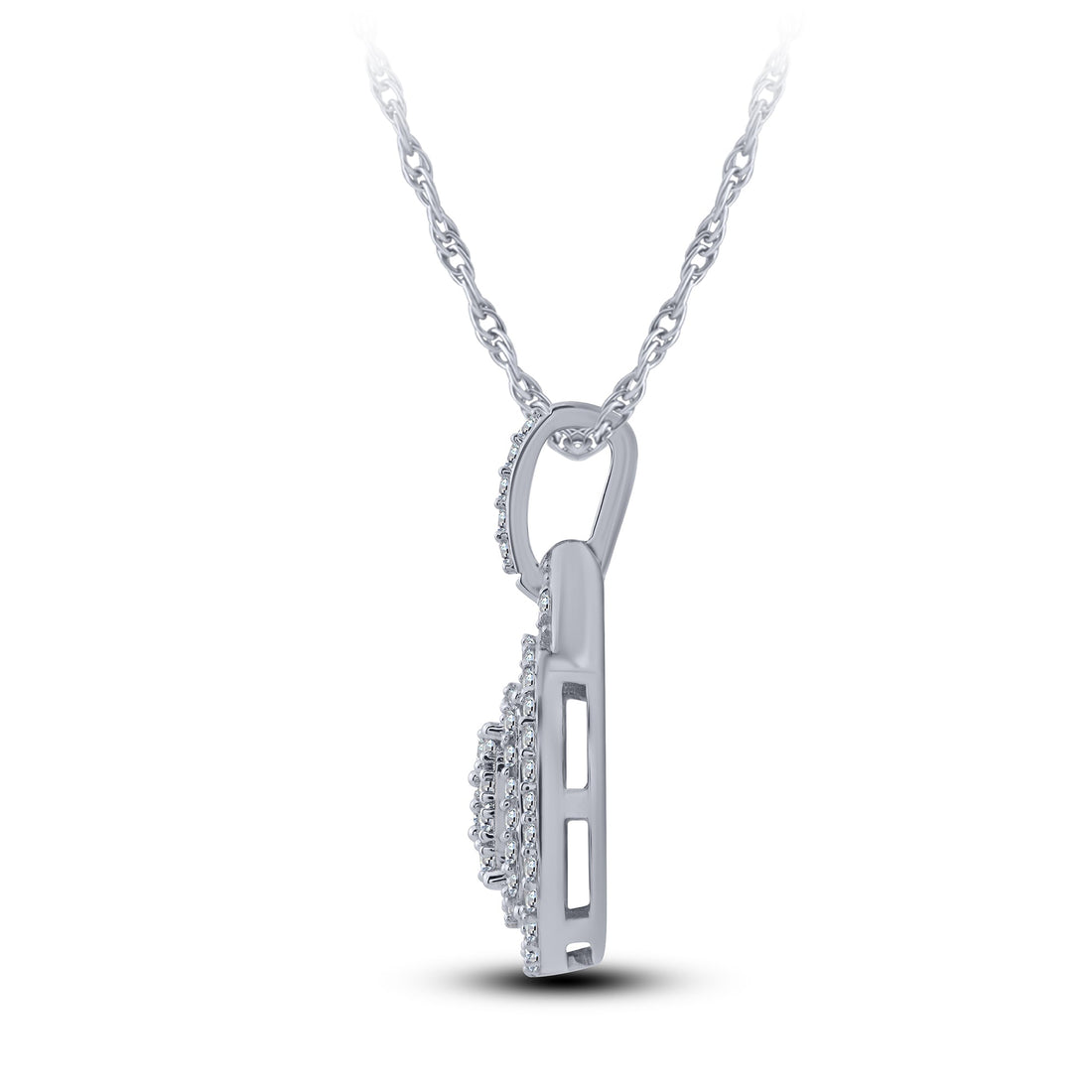 14K White Gold  0.33 ctw Composite Pendant