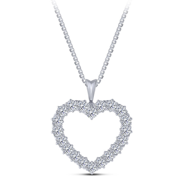 14KWG 2.00 CTW LAB-GROWN DIAMOND HEART PENDANT