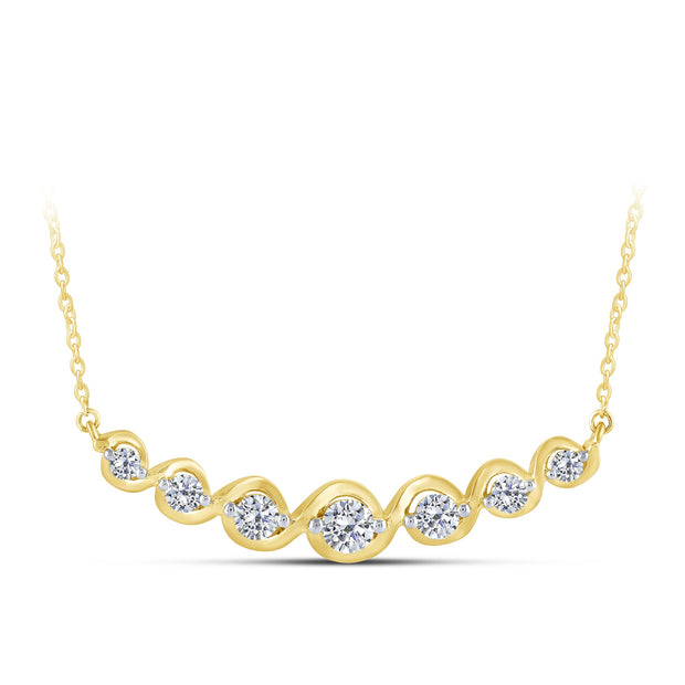10K Yellow Gold 0.50 CtW Diamond Bar Pendant