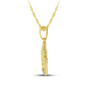 14K Yellow Gold 0.084 ctw crown Pendant