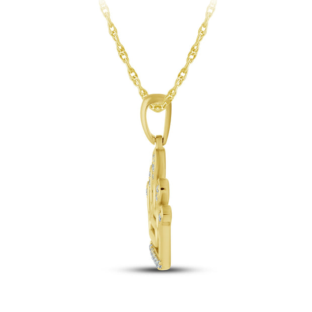 14K Yellow Gold 0.084 ctw crown Pendant