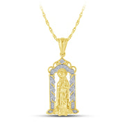 14K Yellow Gold 0.16 ctw Religious Pendant