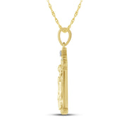 14K Yellow Gold 0.16 ctw Religious Pendant