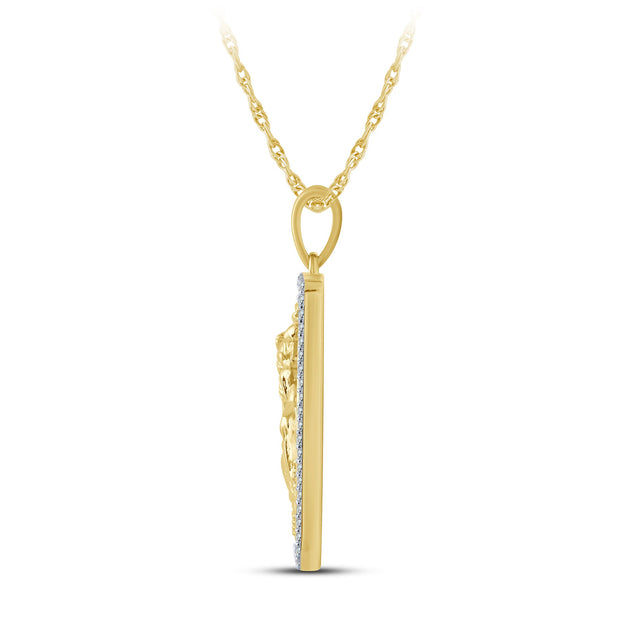 14K Yellow Gold 0.33 ctw Religious Pendant