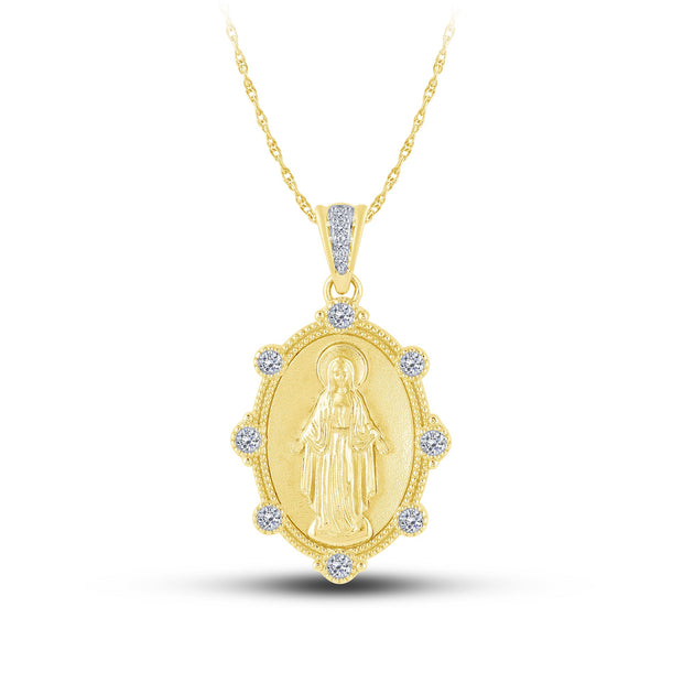 14K Yellow Gold 0.25 ctw Religious Pendant