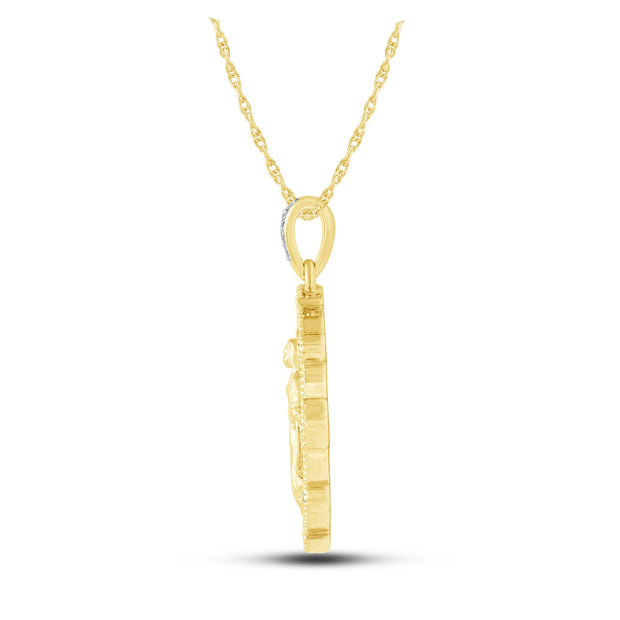 14K Yellow Gold 0.25 ctw Religious Pendant