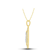 14K Two Tone 0.20 ctw Religious Pendant