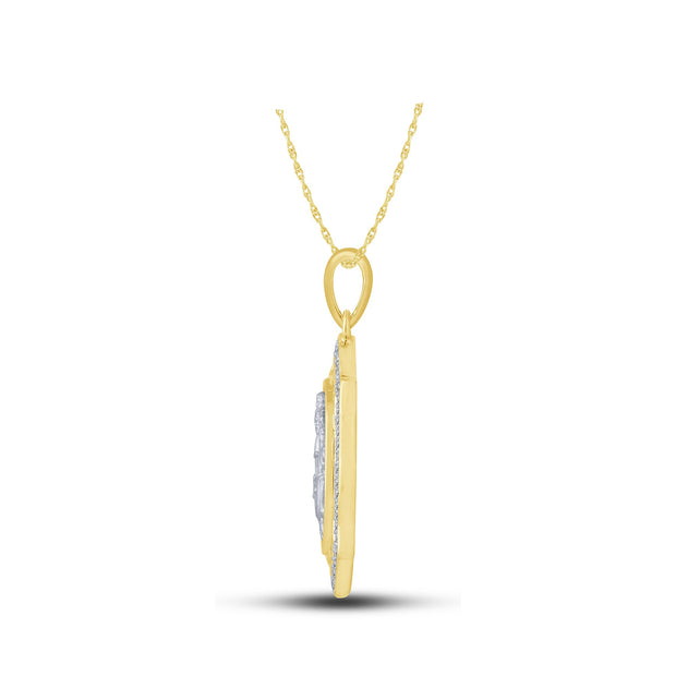 14K Two Tone 0.20 ctw Religious Pendant