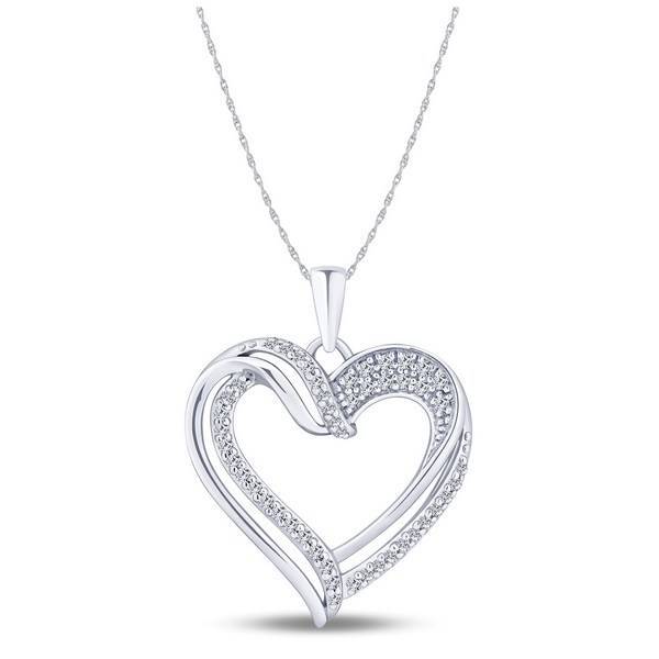 10K WHITE GOLD 0.33 CTW DIAMOND HALO PENDANT