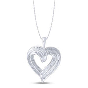 10K WHITE GOLD 0.50 CTW DIAMOND HEART PENDANT