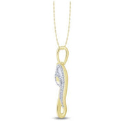 10K YELLOW GOLD 0.33 CTW HEART BAGUETTE PENDANT
