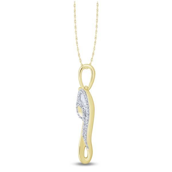 10K YELLOW GOLD 0.33 CTW HEART BAGUETTE PENDANT