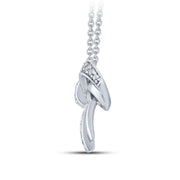 14K White Gold 0.15 Ctw Diamond Bow Necklace