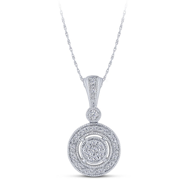 925 Silver 0.12 ctw Diamond Composite Pendant