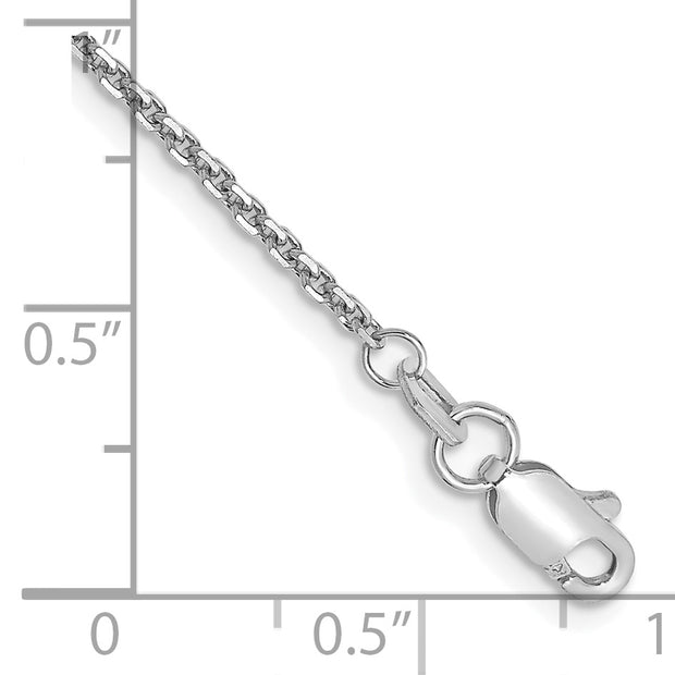 14k WG 1.45mm 10in Solid Diamond-cut Cable Chain Anklet