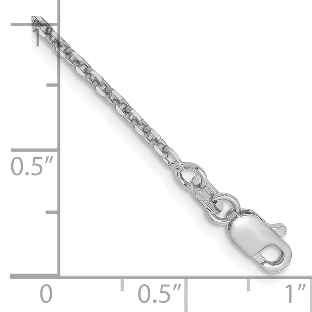 14k WG 1.65mm 10in D/C Cable Chain Anklet