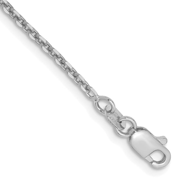 14k WG 1.65mm 10in D/C Cable Chain Anklet