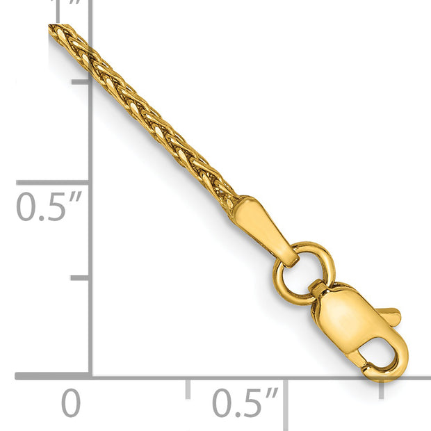 14K 1.5mm Parisian Diamond-cut Wheat Chain Anklet
