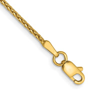 14K 1.5mm Parisian Diamond-cut Wheat Chain Anklet