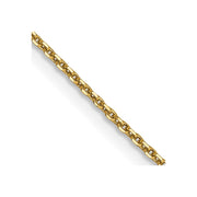 14k 0.9mm 18in D/C Round Open Link Cable Chain