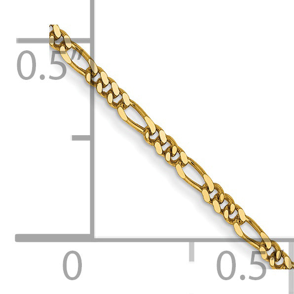 14k 1.25mm 18in Flat Figaro Chain