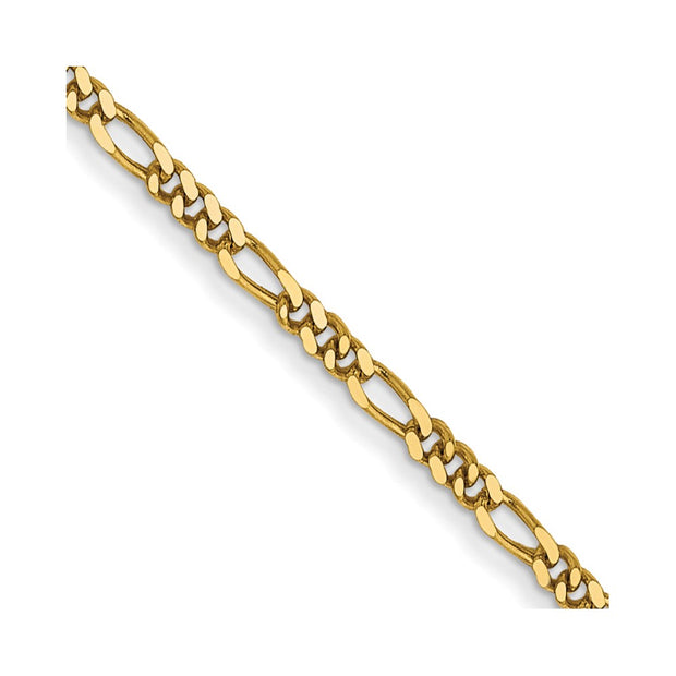 14k 1.25mm 18in Flat Figaro Chain