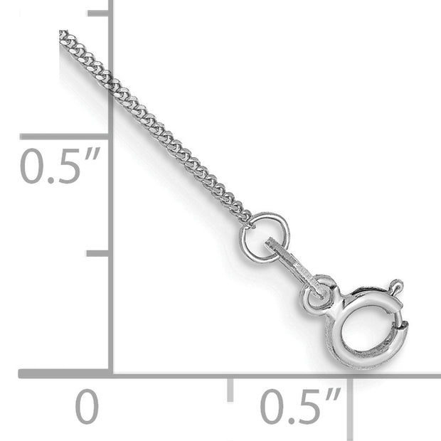 14k WG 0.9mm 9in Curb Chain Anklet